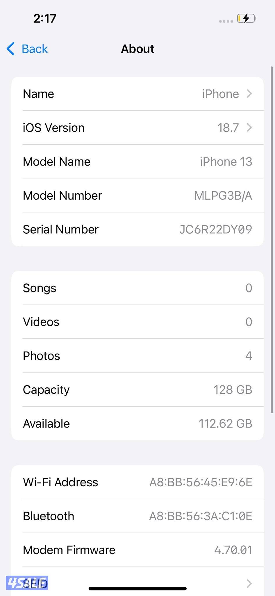ايفون 13 – 128 جيجا – أبيض – البطارية 89% iPhone 13 128GB Starlight9