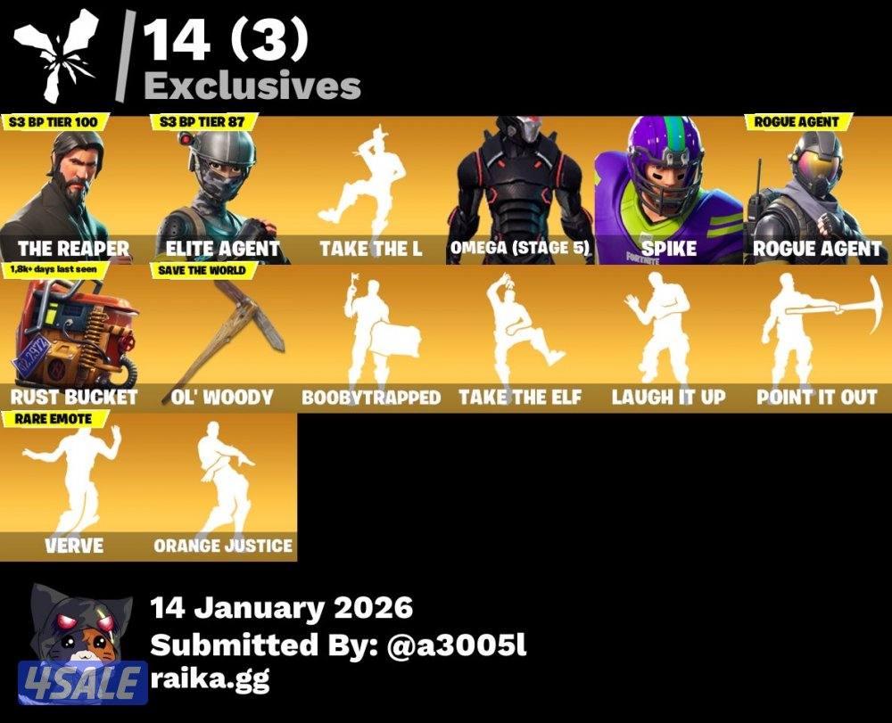 حساب فورتنايت سيزون ٣ كامل فيه فوق ال ٢٠٠٠ فيبوكس وفيه سكنين نادرين1