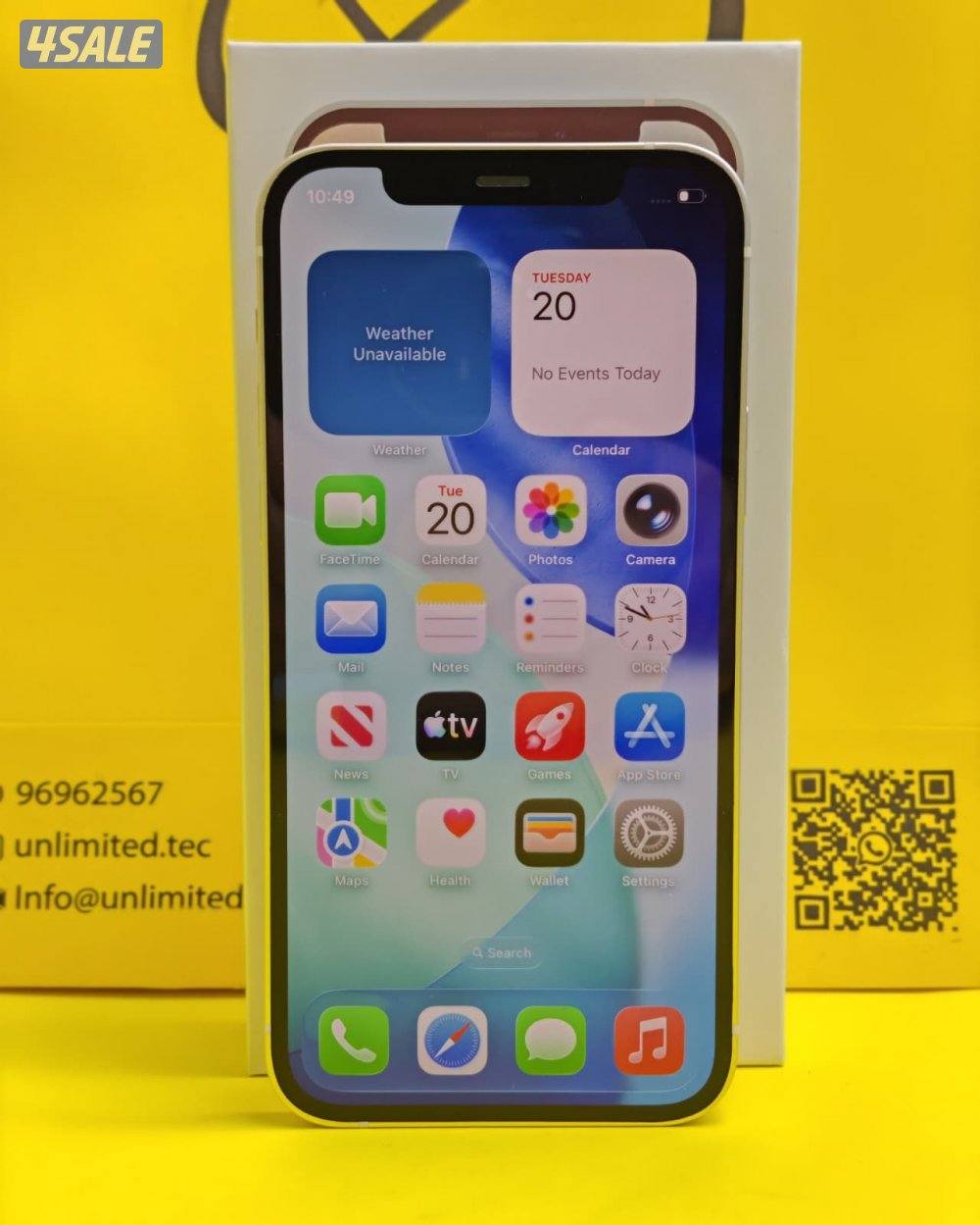 ايفون 12 – 128 جيجا – أبيض iPhone 12 128GB White – Battery 81%7