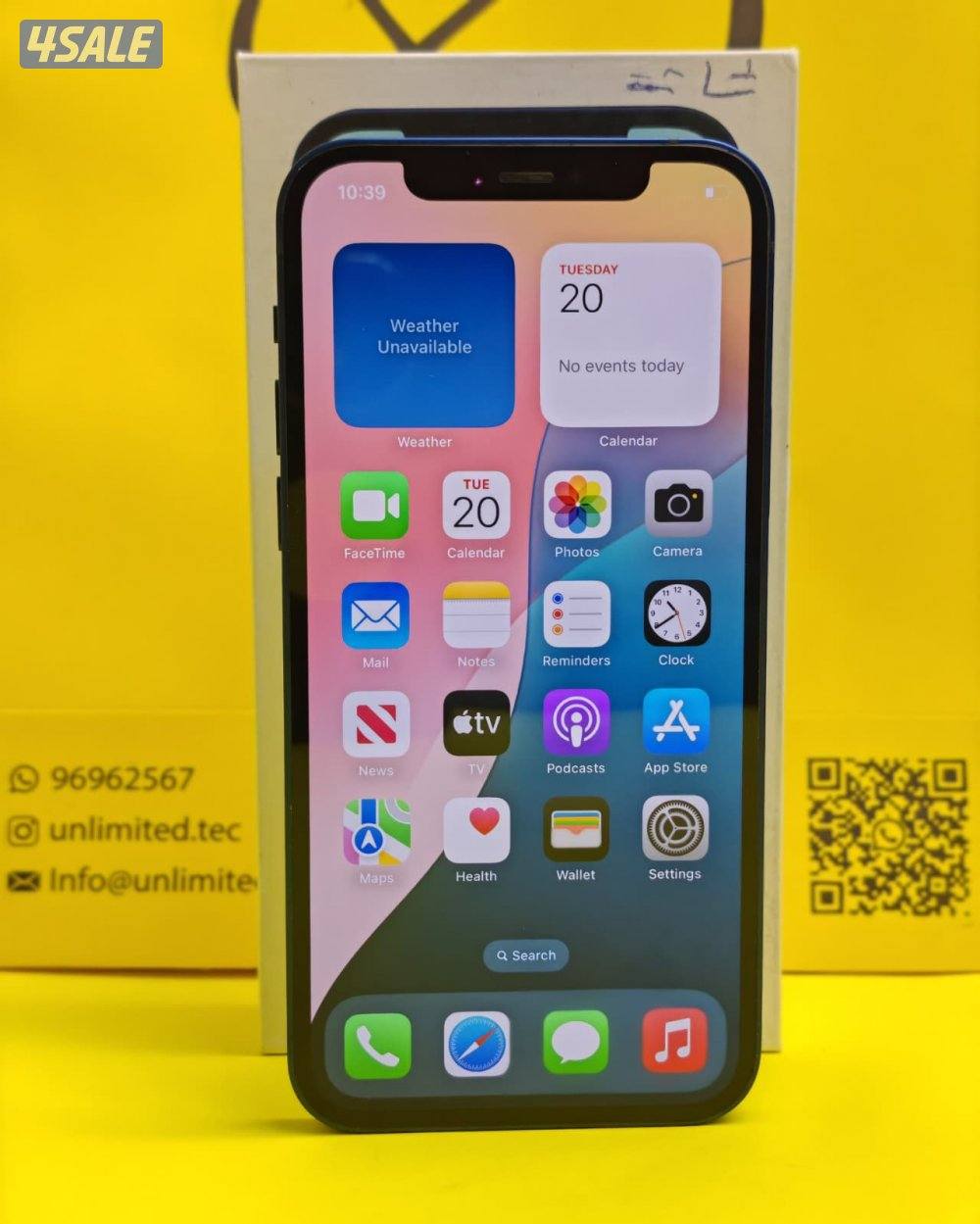 ايفون 12 – 128 جيجا – أزرق – نسبة البطارية 76% iPhone 12 128GB8