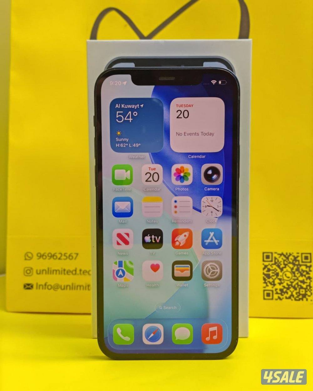 ايفون 12 – 128 جيجا – أسود – نسبة البطارية 80% iPhone 124