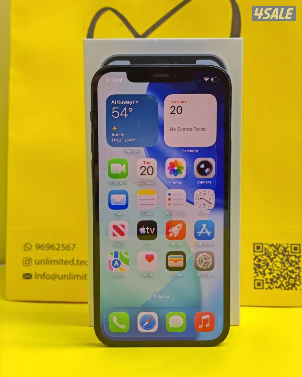 ايفون 12 – 128 جيجا – أسود – نسبة البطارية 82% iPhone 120