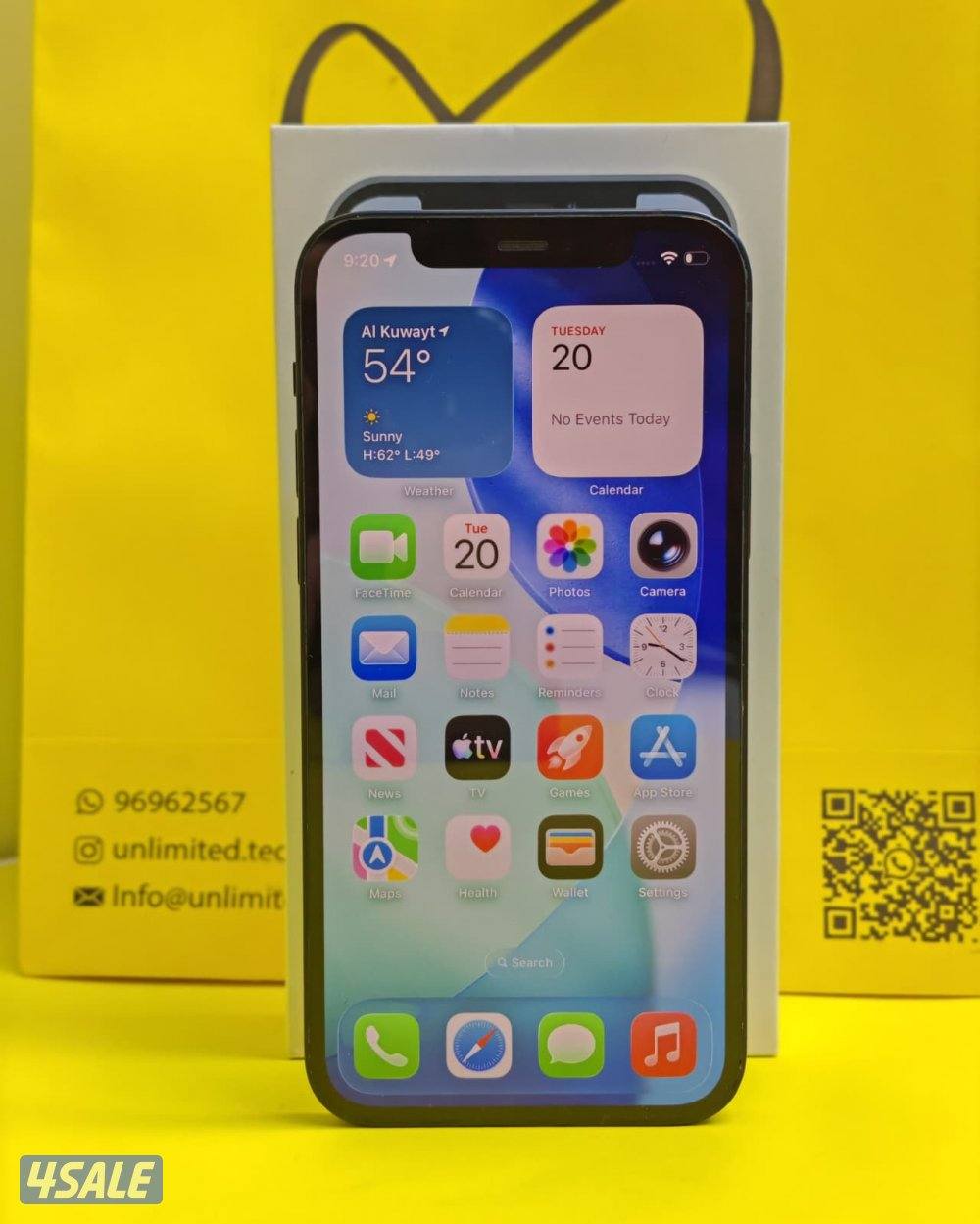 ايفون 12 – 128 جيجا – أسود – نسبة البطارية 84% iPhone 123