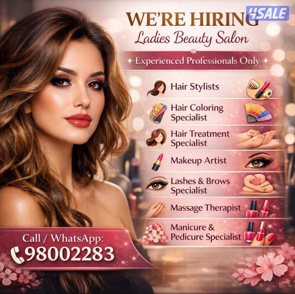 WE’RE HIRING
Ladies Beauty Salon
✨ Experienced Professionals Only ✨
•0