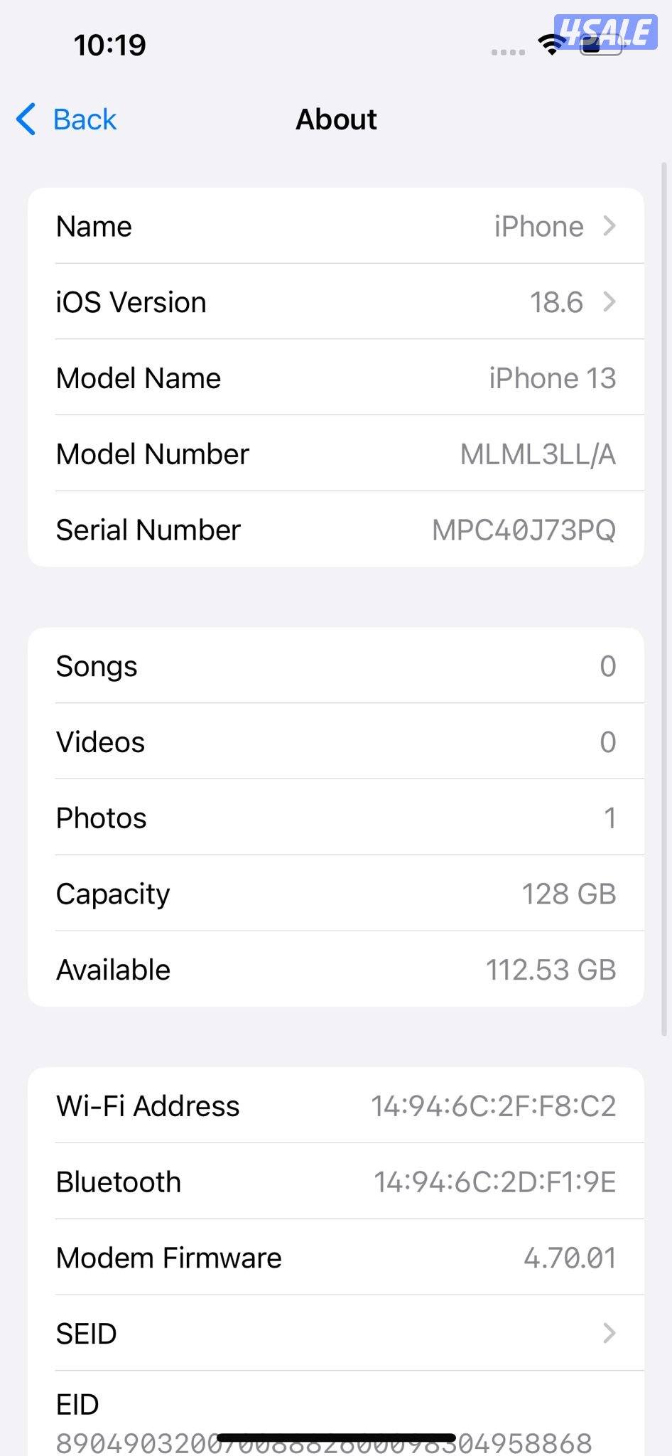 ايفون 13 – 128 جيجا – أسود – نسبة البطارية 86% iPhone 138