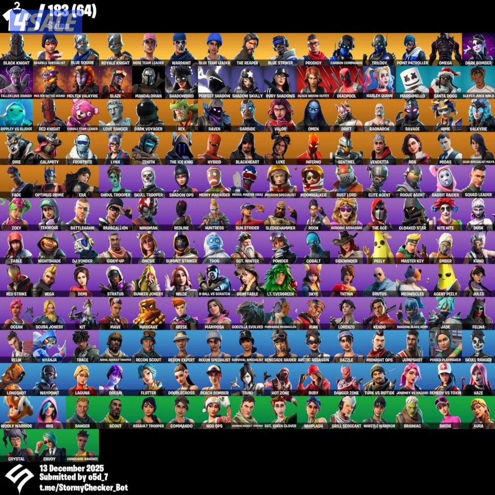 حساب فورت نايت شيطون ١٨٣ سكن5