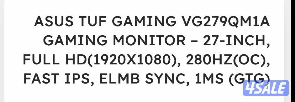 للبيع شاشه Asusvg279qm1a1