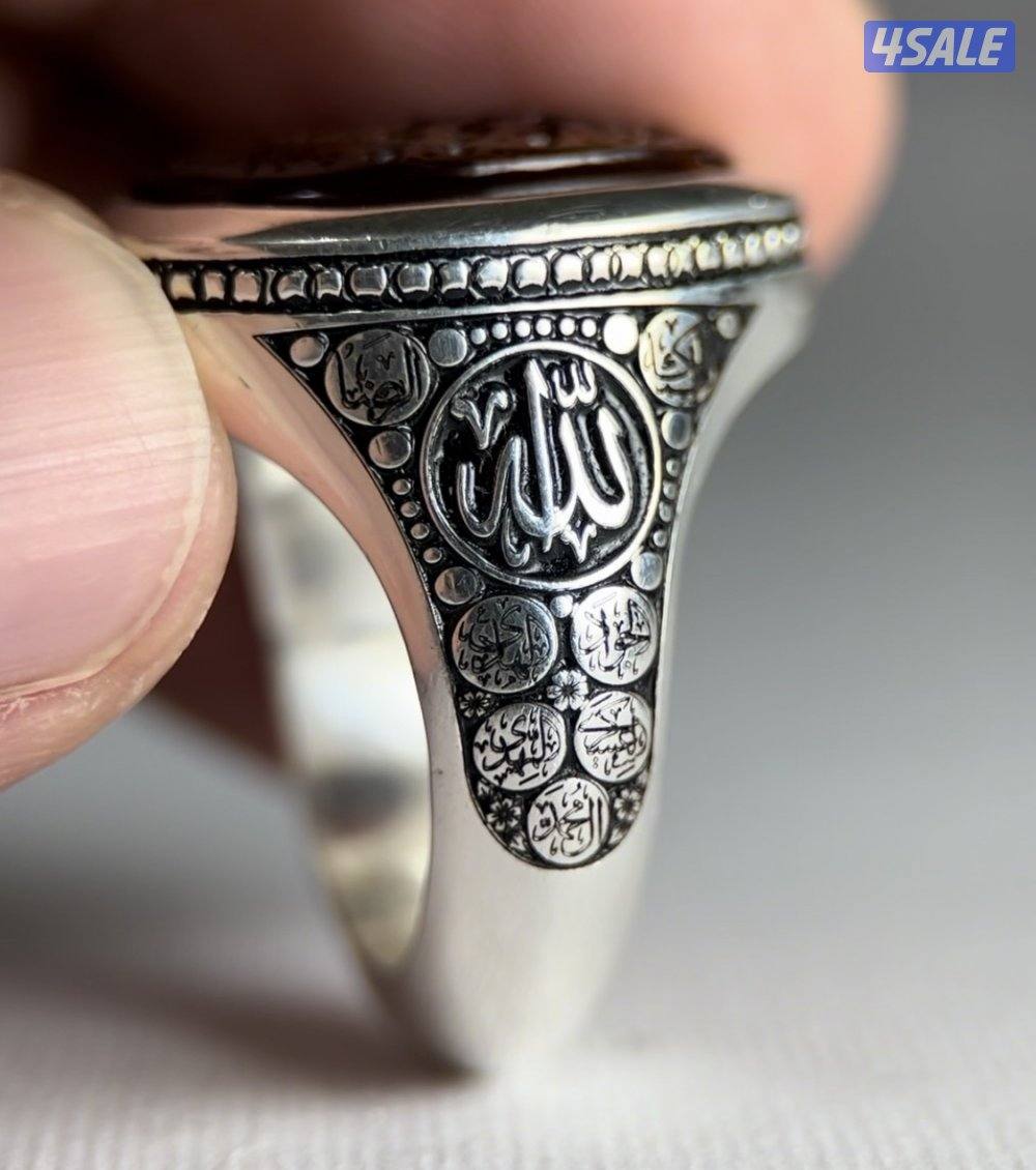 خاتم عقيق يماني مزعفر1