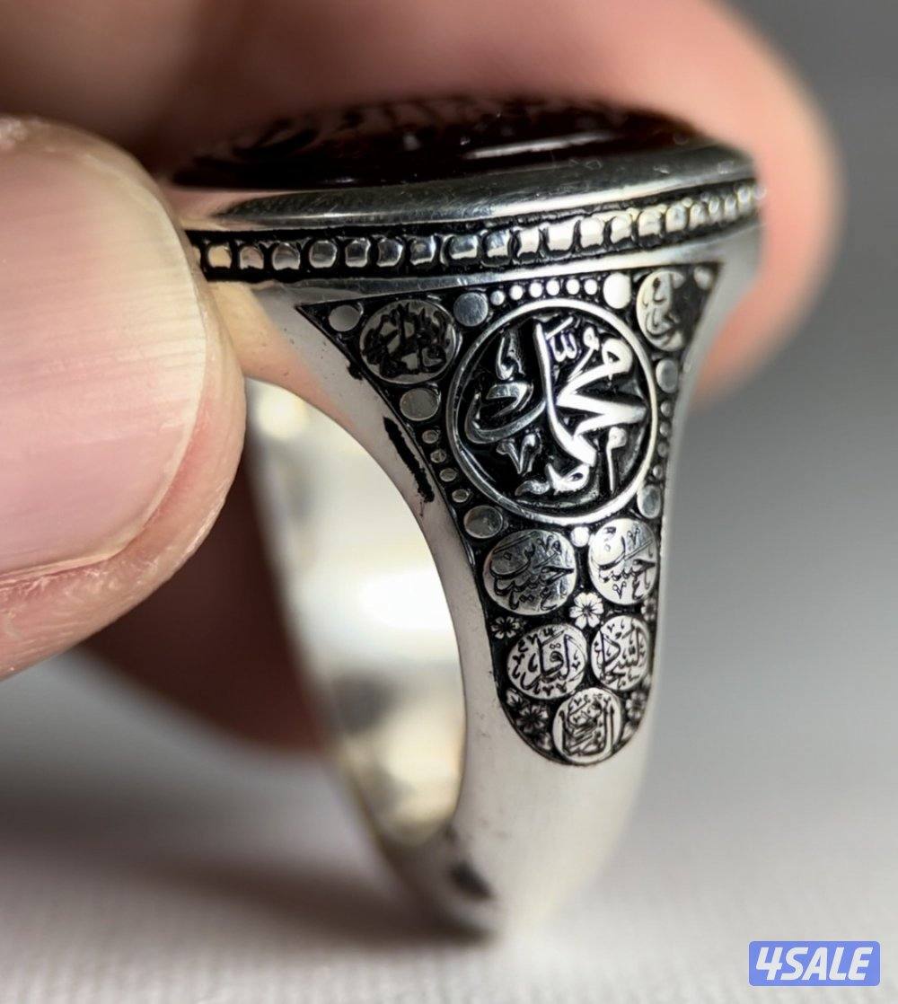 خاتم عقيق يماني مزعفر2