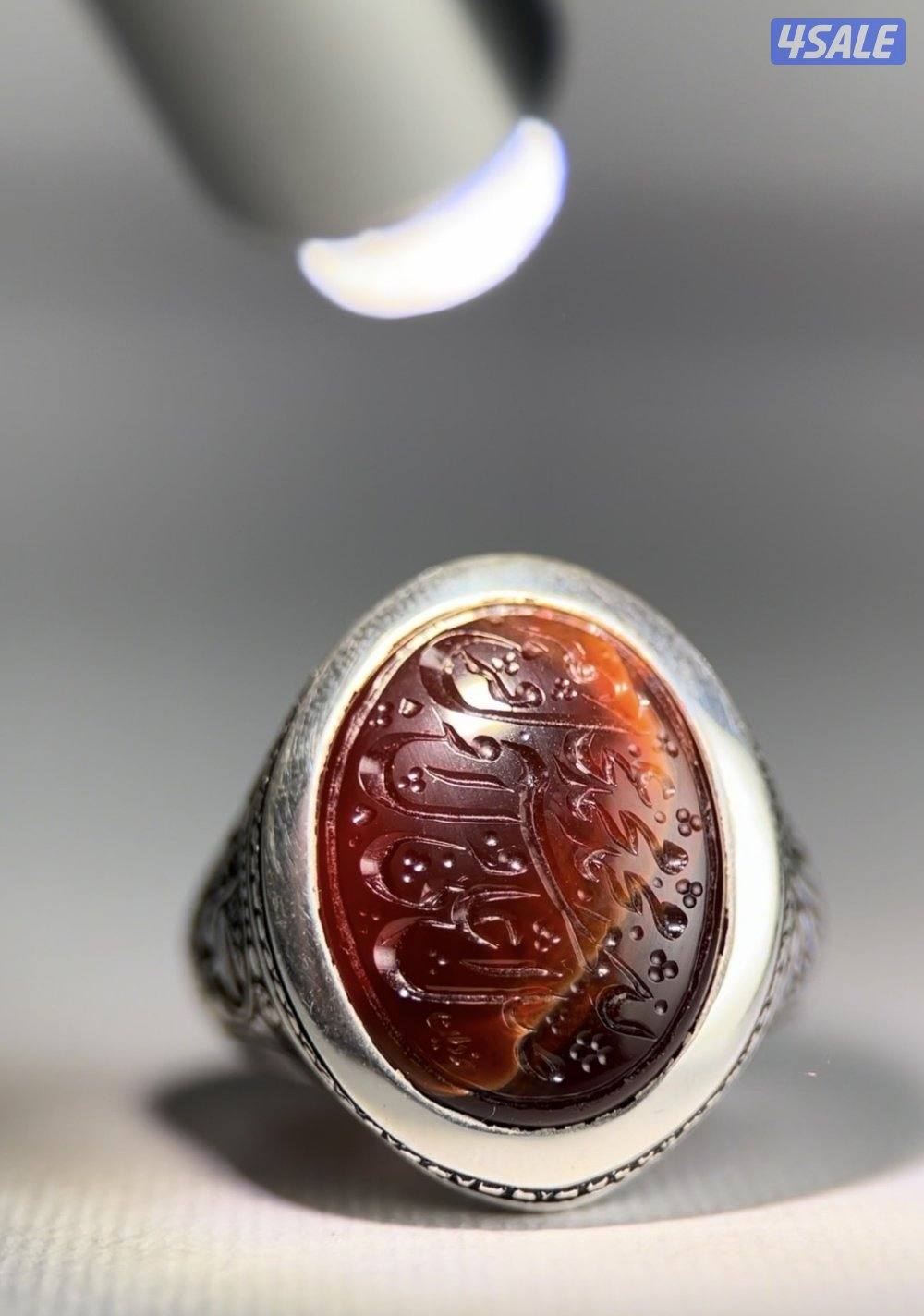 خاتم عقيق يماني مزعفر4