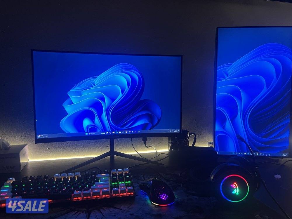 ستب كامل مع بيسي قوي وشاشتين وطولتين وموس وكيبورد سماعه2