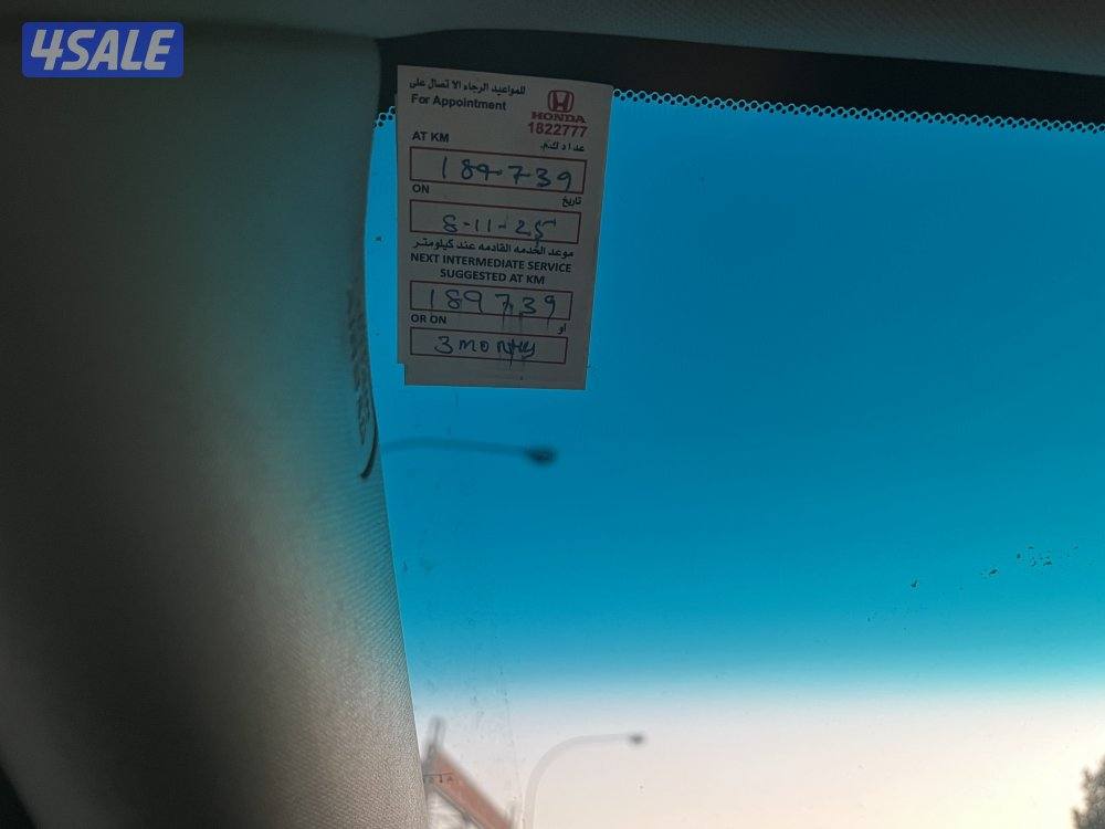 هوندا أوديسي2014 فتحة جلد عداد 188 بحالة الوكالة6