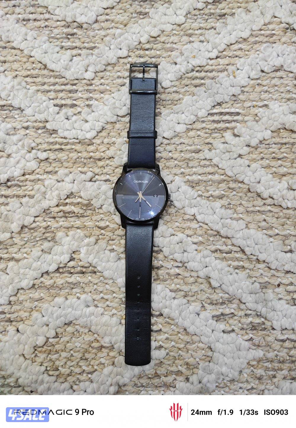 للبيع ساعة كالفن كلاين سيتي K2G2G4CX للرجال بسوار جلدي أسود ومينا أسود0