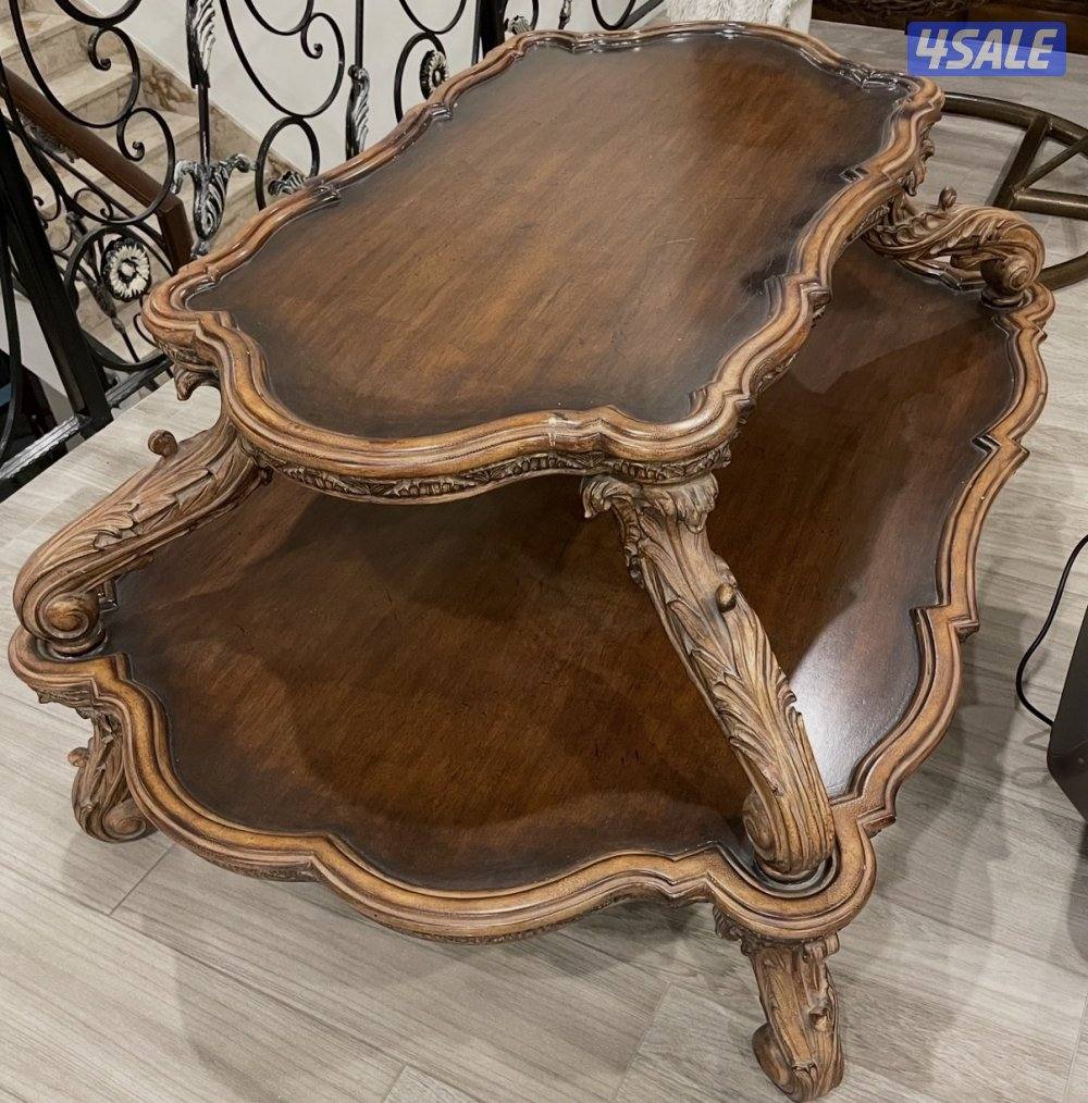 للبيع طاولة وسط كلاسيك خشب طبيعي محفور يدوياً Wood Table1