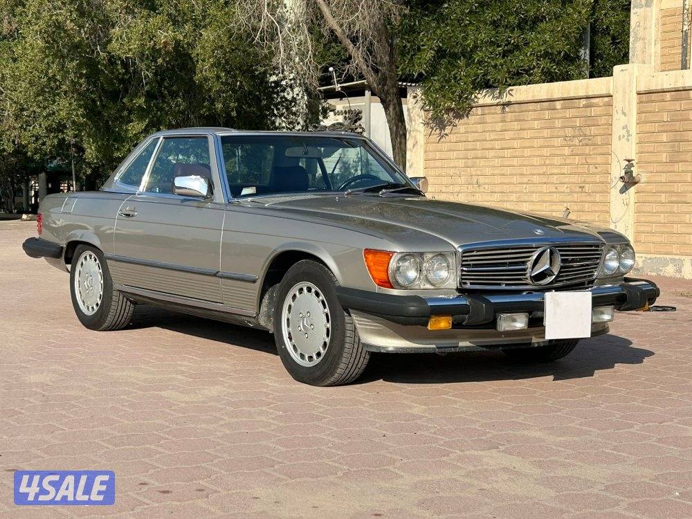 مرسيدس SL 560 موديل 1986 ماشي 106 ميل ليدور نظيف شرط الفحص1