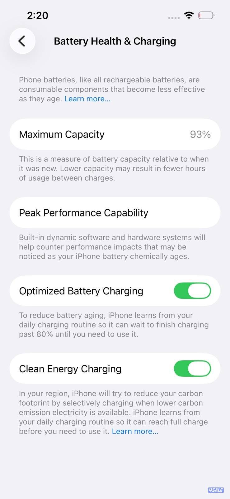 ايفون 13 – 128 جيجا – أسود iPhone 13 128GB Black – Battery 93%8