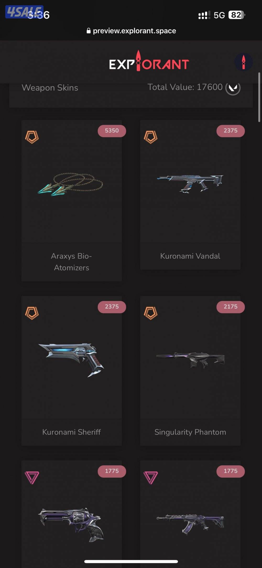 حساب فالورانت Valorant + skins + Asc peak9