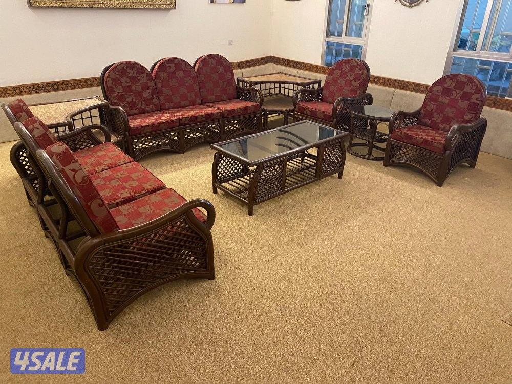 للبيع جلسه خشب بامبو0