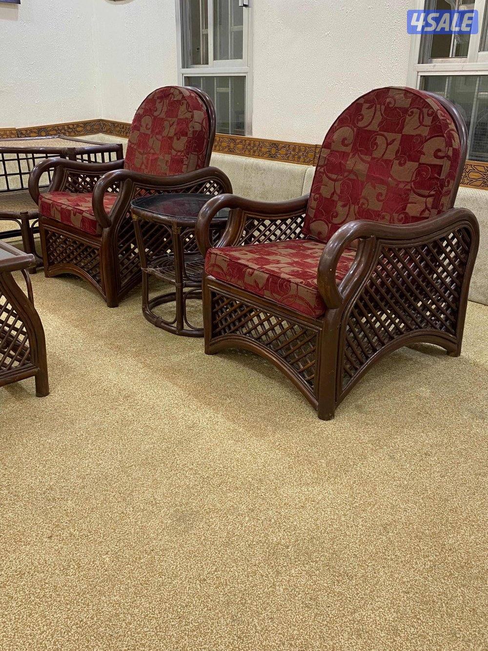 للبيع جلسه خشب بامبو4