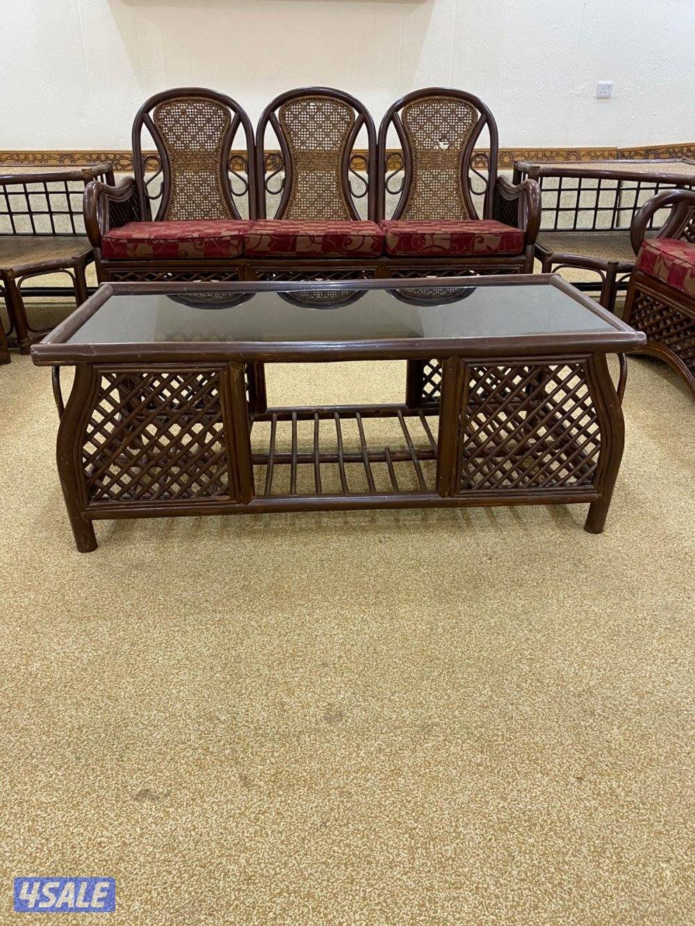 للبيع جلسه خشب بامبو6