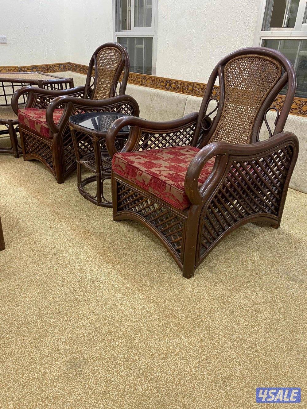 للبيع جلسه خشب بامبو8