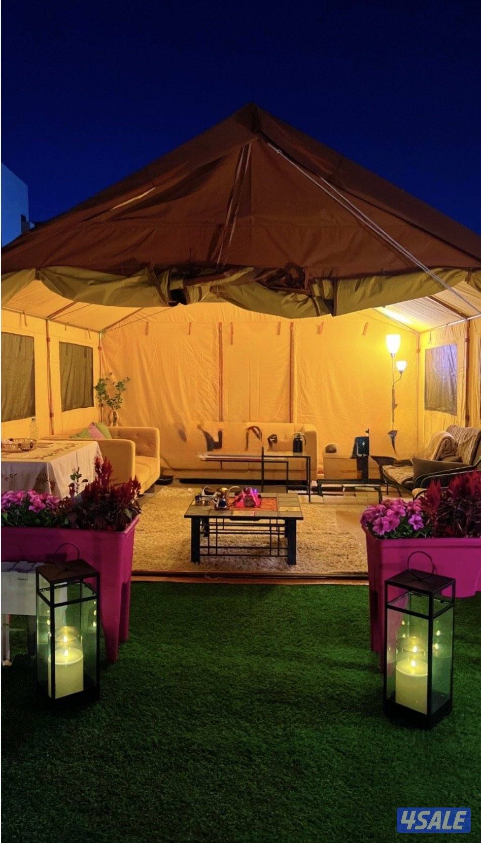 خيمه دسمان من زهاب للحوش والسطح قياس 4/4 ضد الماء0