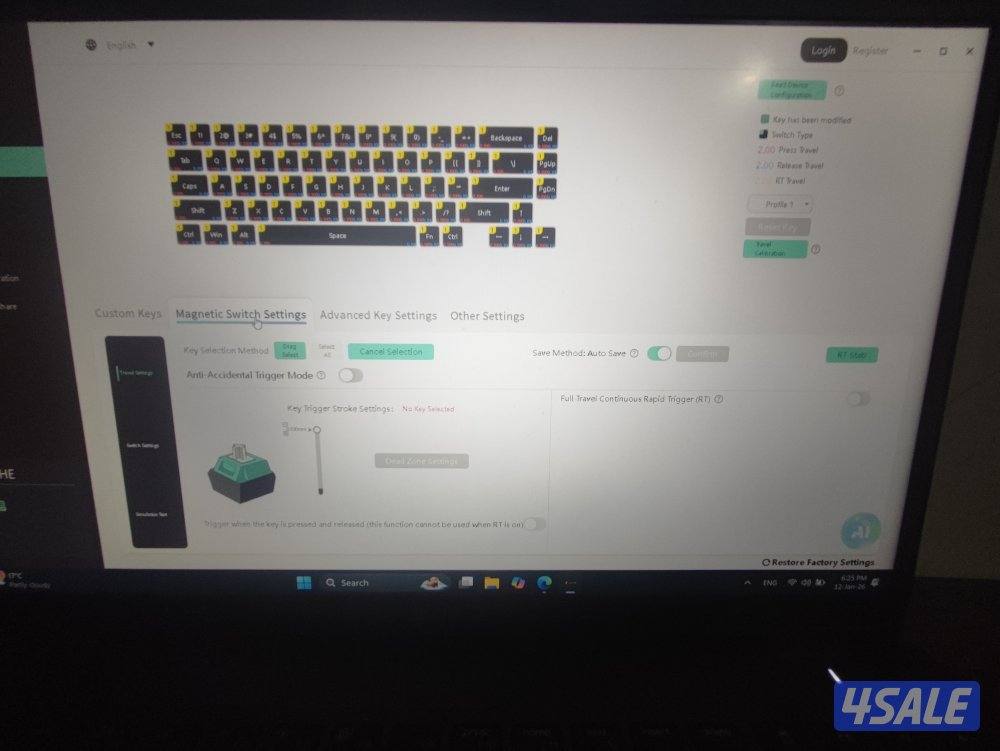 كيبورد attack shark x68 he ابيض مغناطيسي4