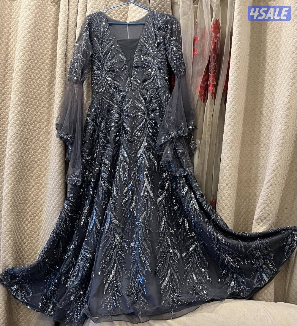 Grey Embellished Maxi Dress0