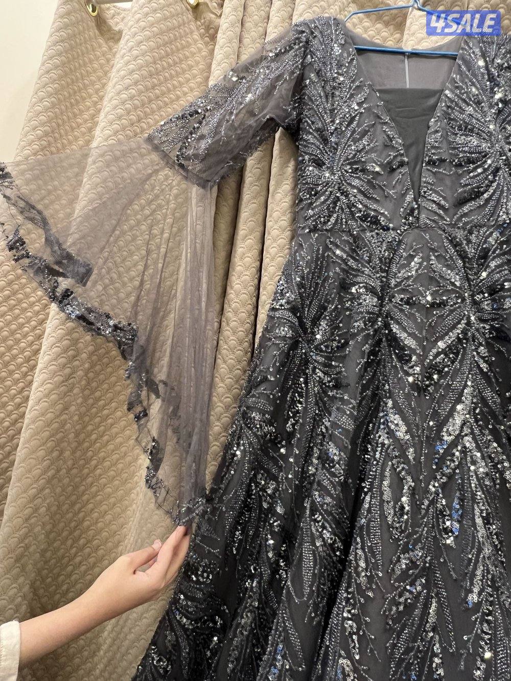 Grey Embellished Maxi Dress1