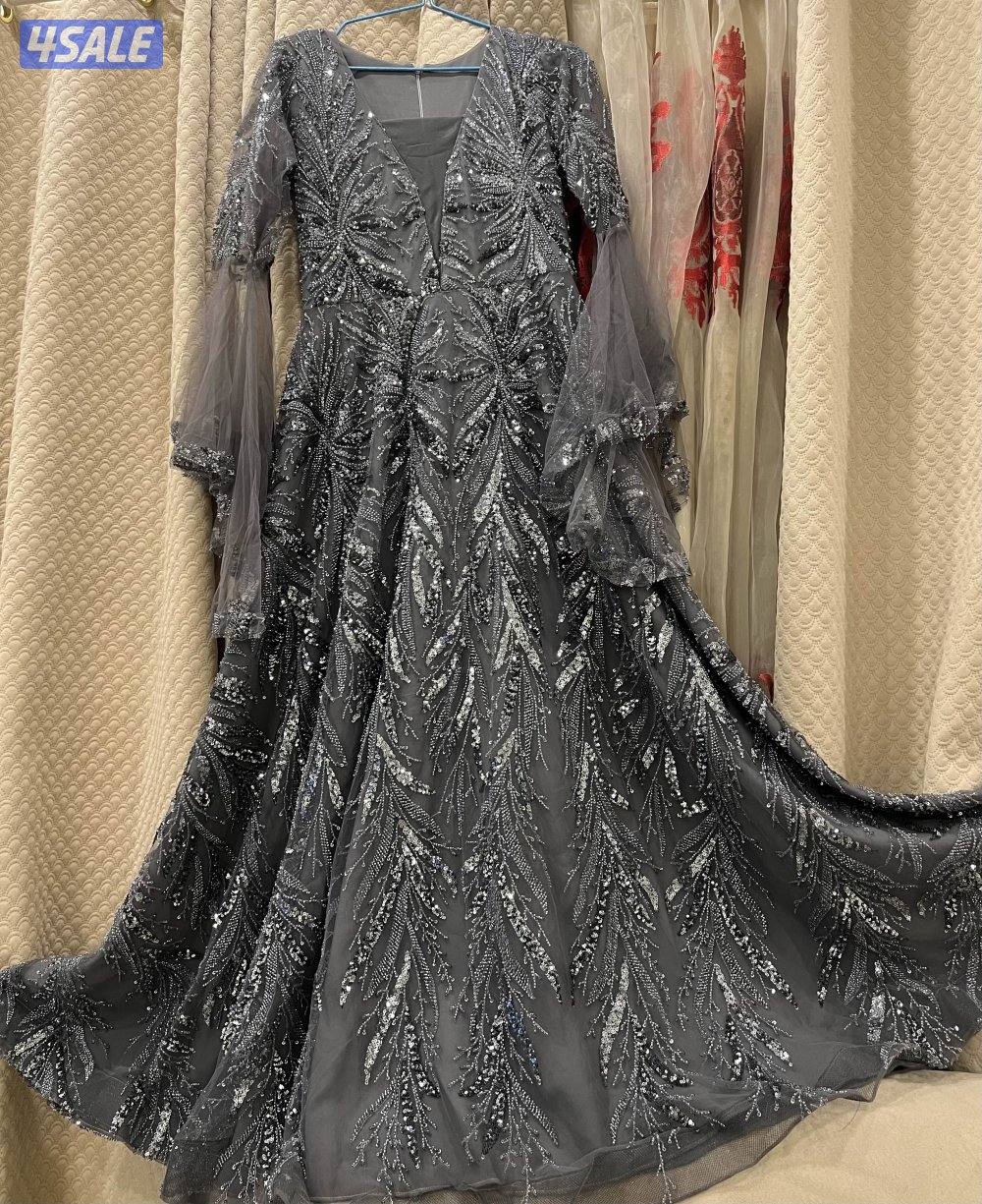 Grey Embellished Maxi Dress3