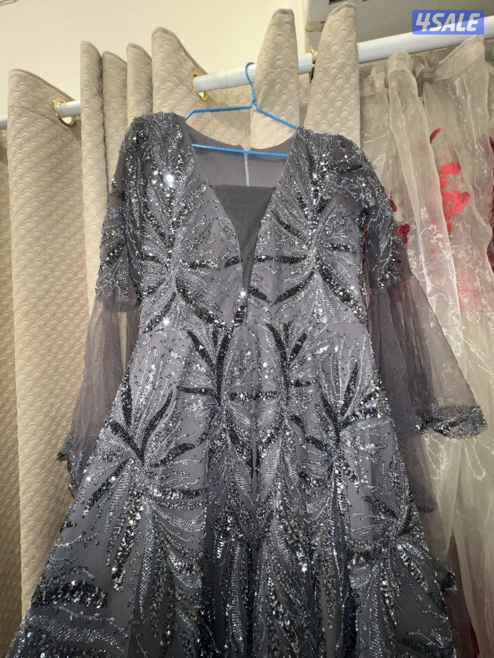 Grey Embellished Maxi Dress4