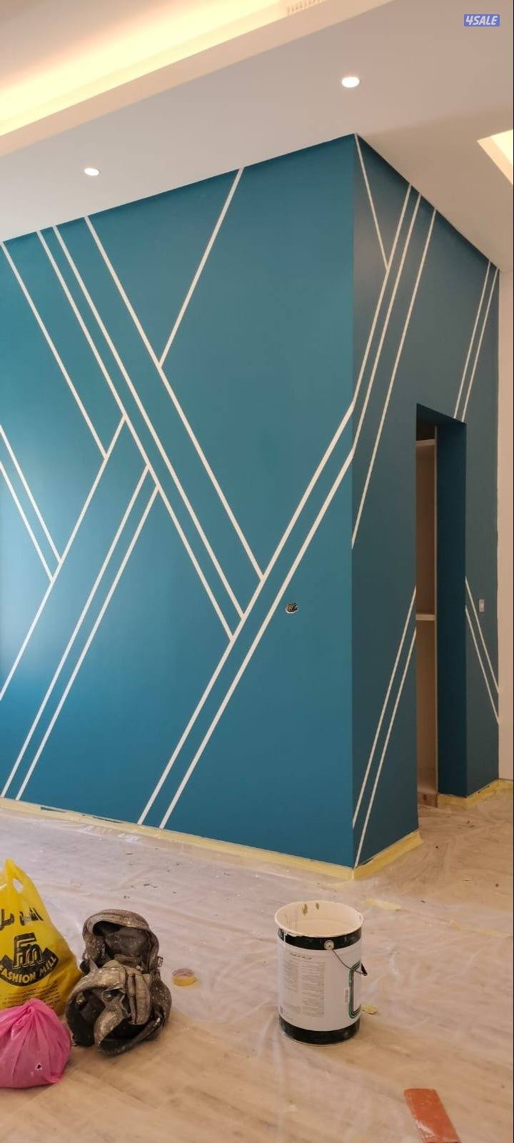 اصباغ وتركيب ورق جدران وتركيب باركيه خشب8