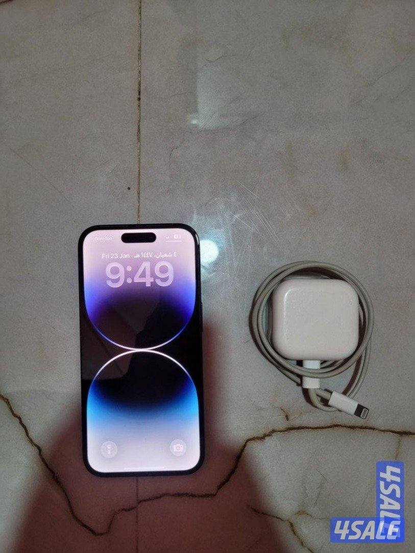 ابل ايفون ١٤ برو ٥١٢ جيجا بطارية ٨٨ مع شاحن بدور كرتون توصيل مجاني6