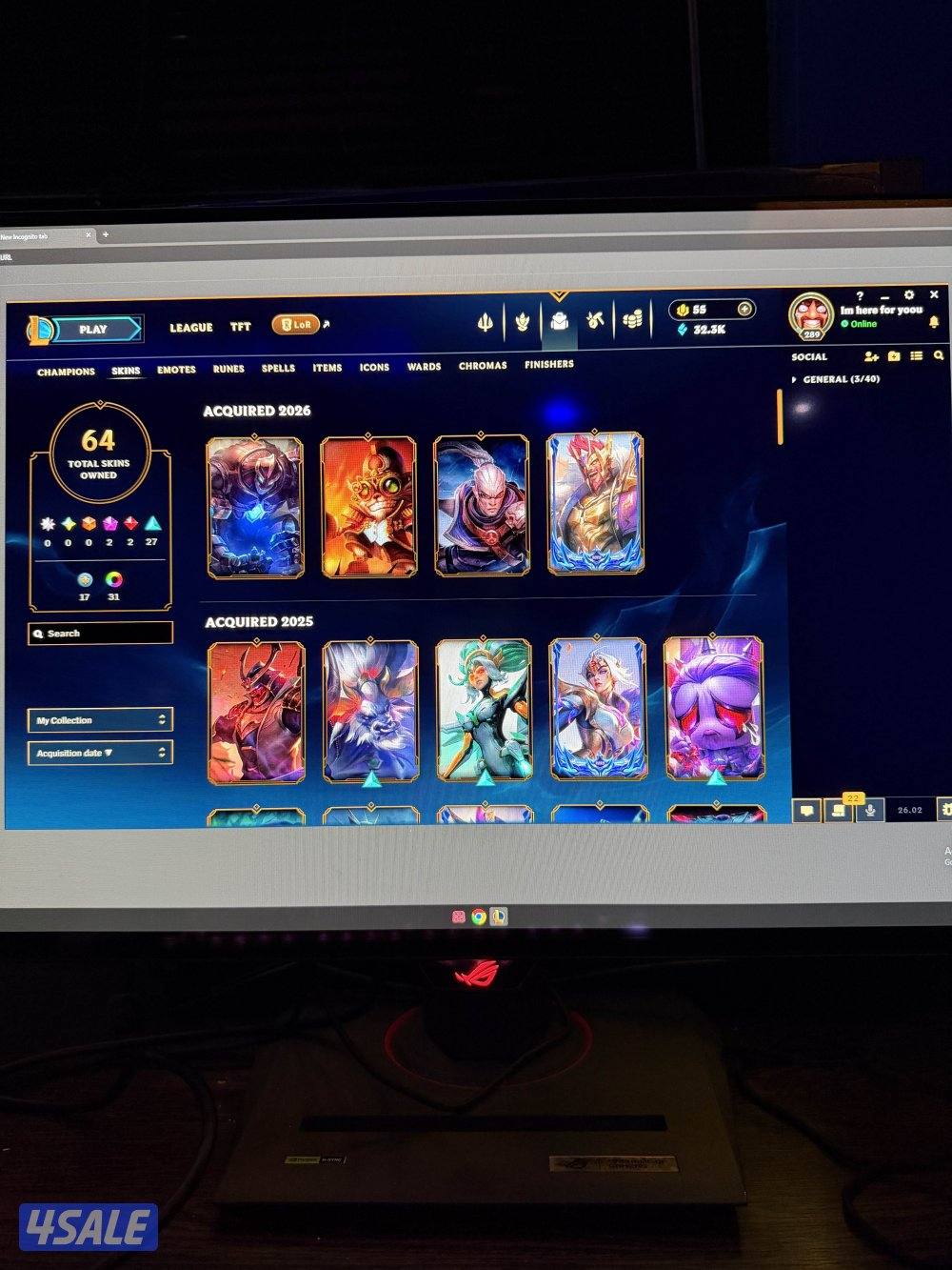 للبيع اكاونت لعبت لول2