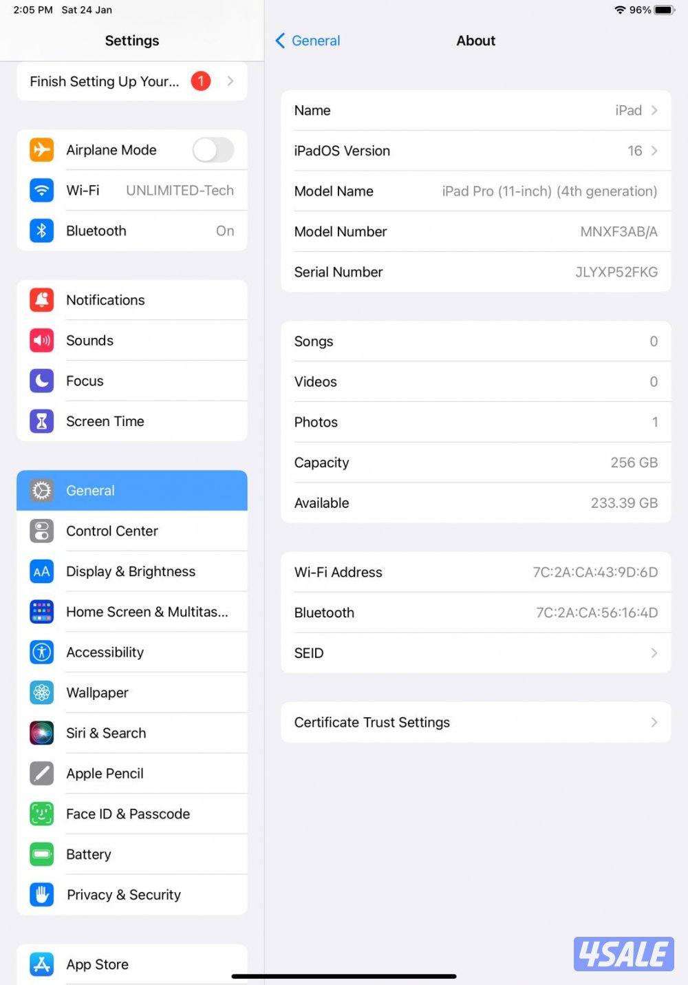 ايباد الجيل الحادي عشر – 128 جيجا – أزرق iPad 11th Generation 128GB6