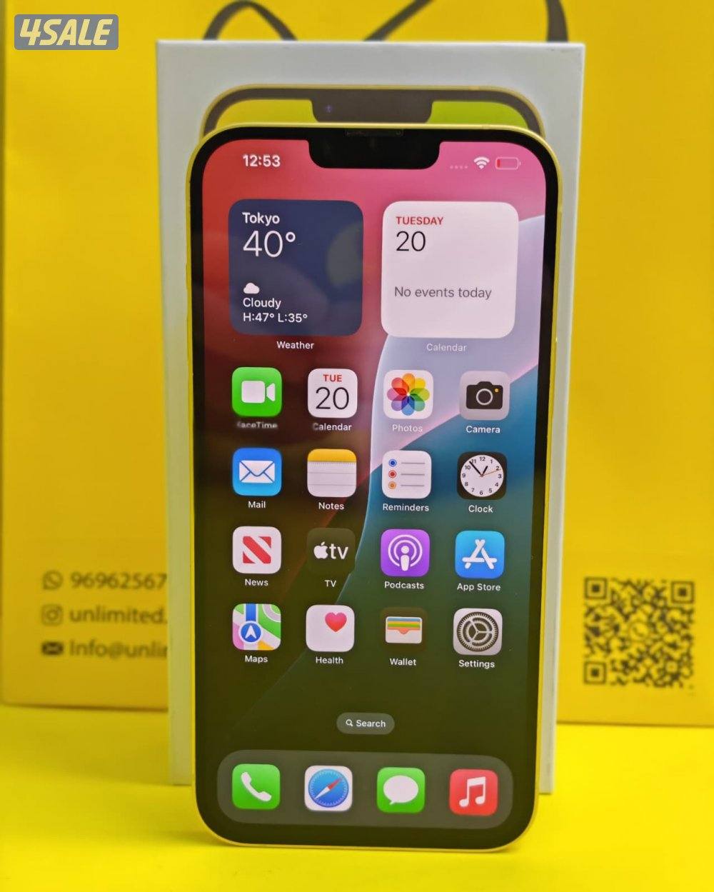ايفون 14 بلس  128 جيجا – أصفر iPhone 14 Plus 128GB Yellow  Battery %864
