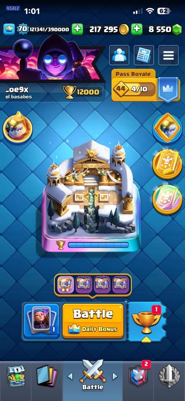 للبيع حساب كلاش رويال لفل ٧٠1