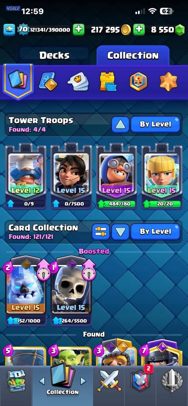 للبيع حساب كلاش رويال لفل ٧٠3