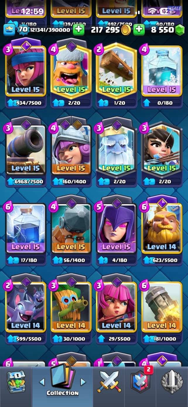 للبيع حساب كلاش رويال لفل ٧٠5