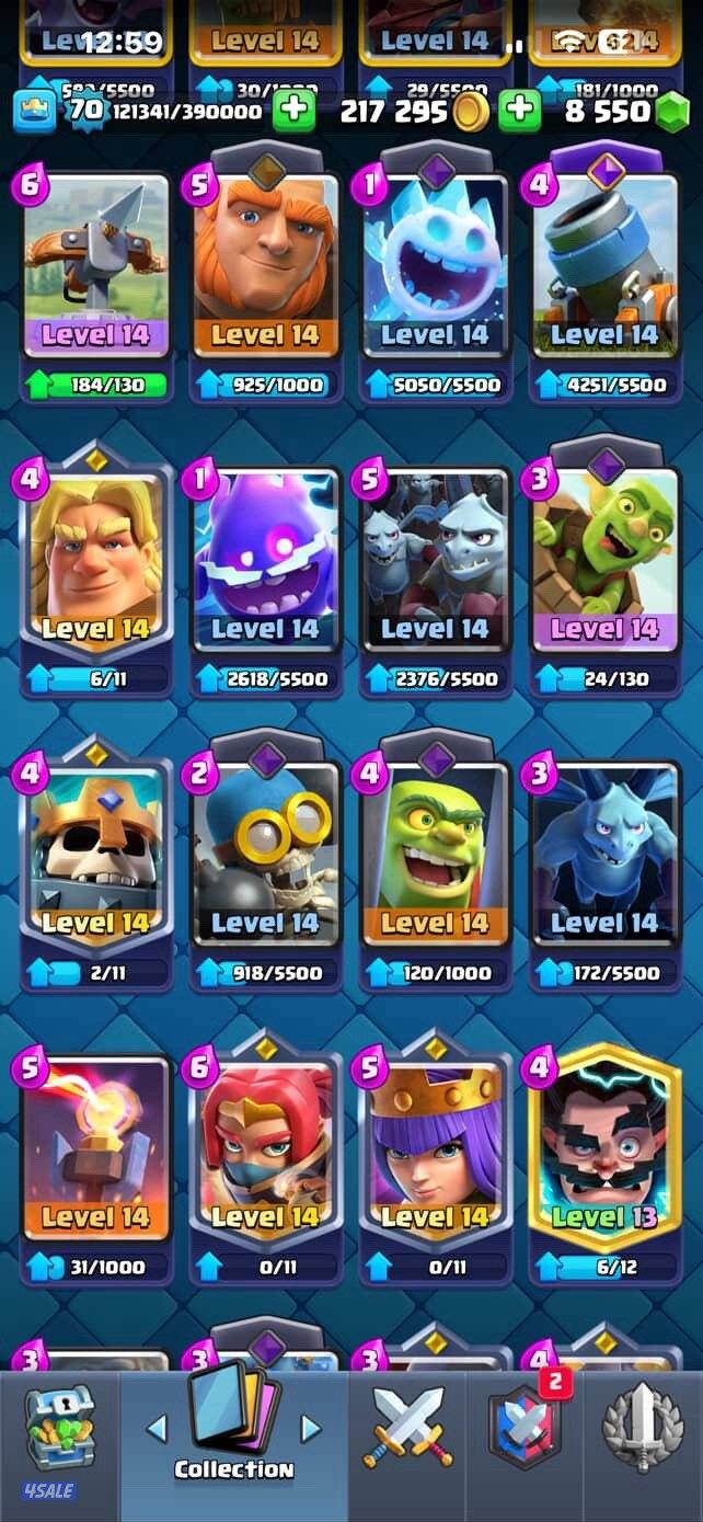 للبيع حساب كلاش رويال لفل ٧٠6