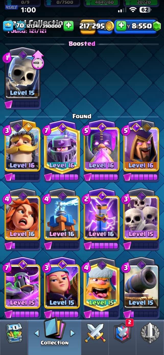 للبيع حساب كلاش رويال لفل ٧٠8