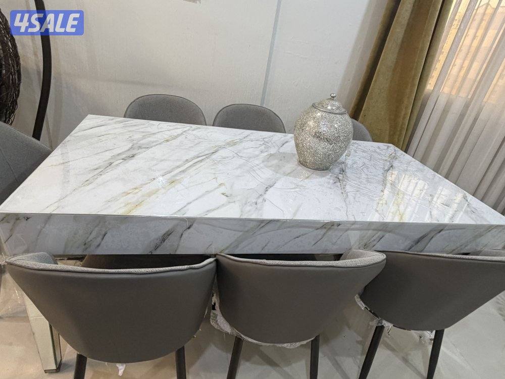 طاولة طعام ميداس + طاولة وسط + كنب تفصيل1