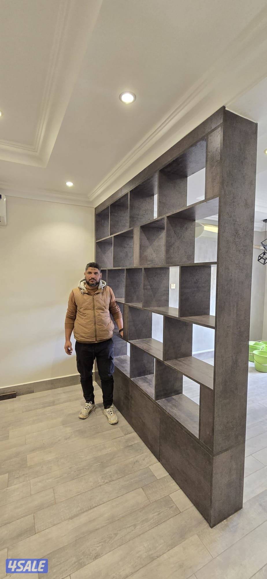 ديكورات تلفزيون بالاضاءة خشب ملامين0