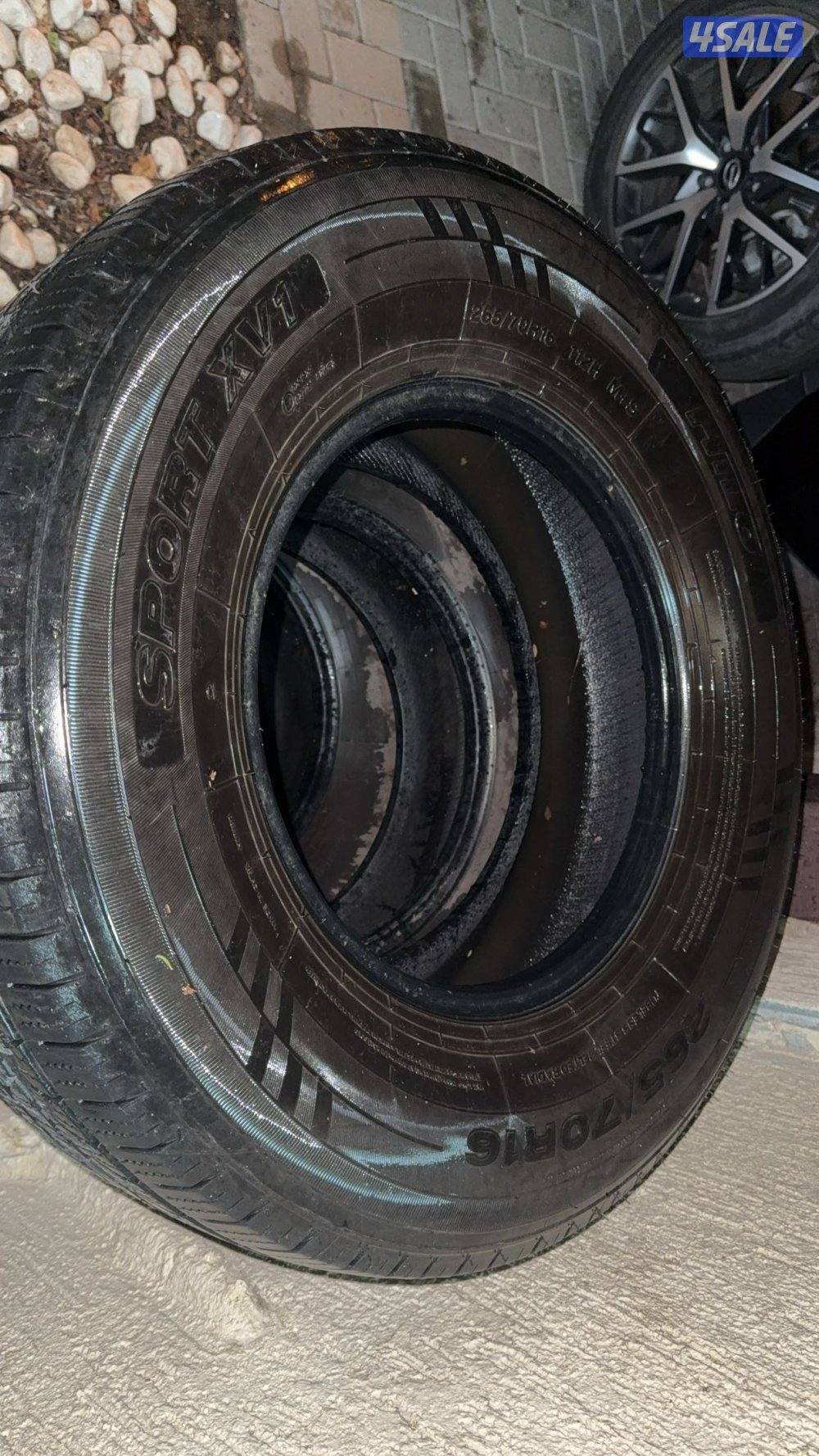 اربع تواير مقاس265/70R16 شرط نظاف استعمال سنة تقريبا واستعمال نظيف2