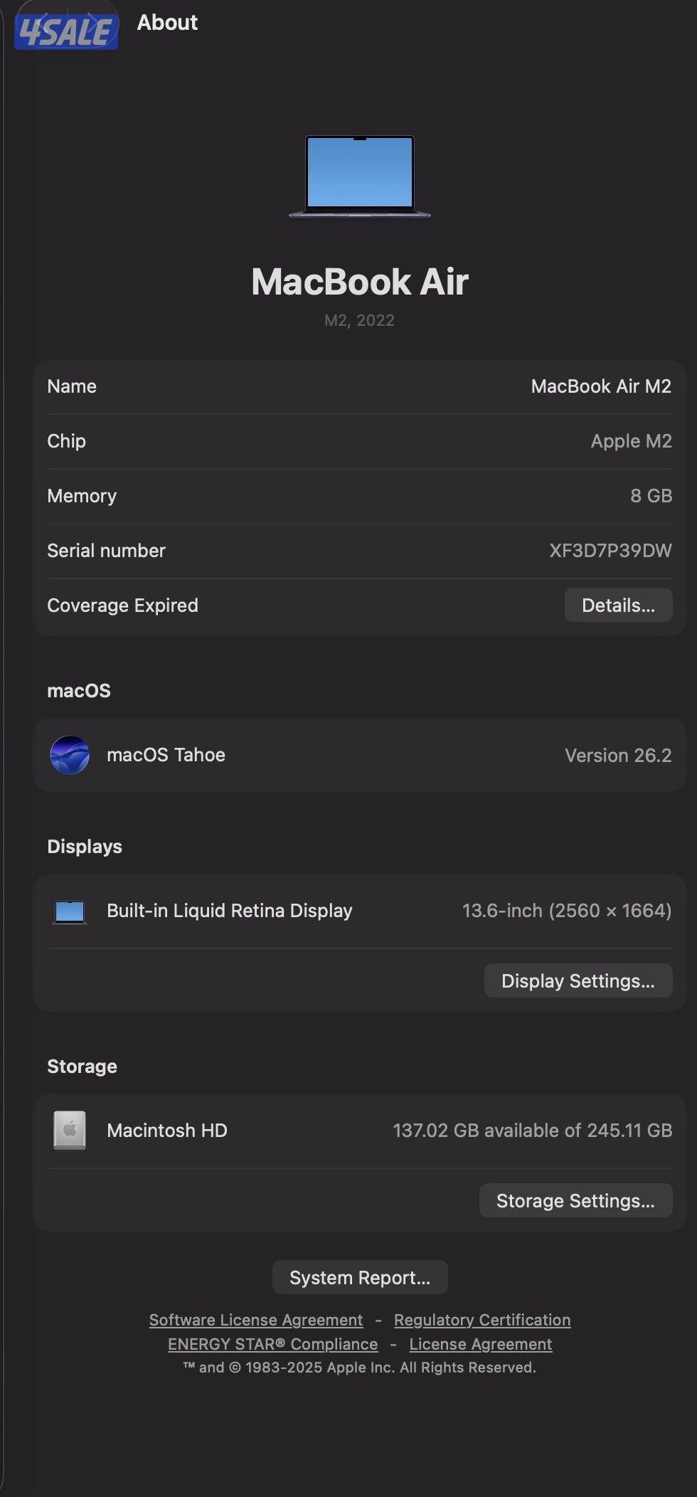 Macbook Air - M2 - 13"1