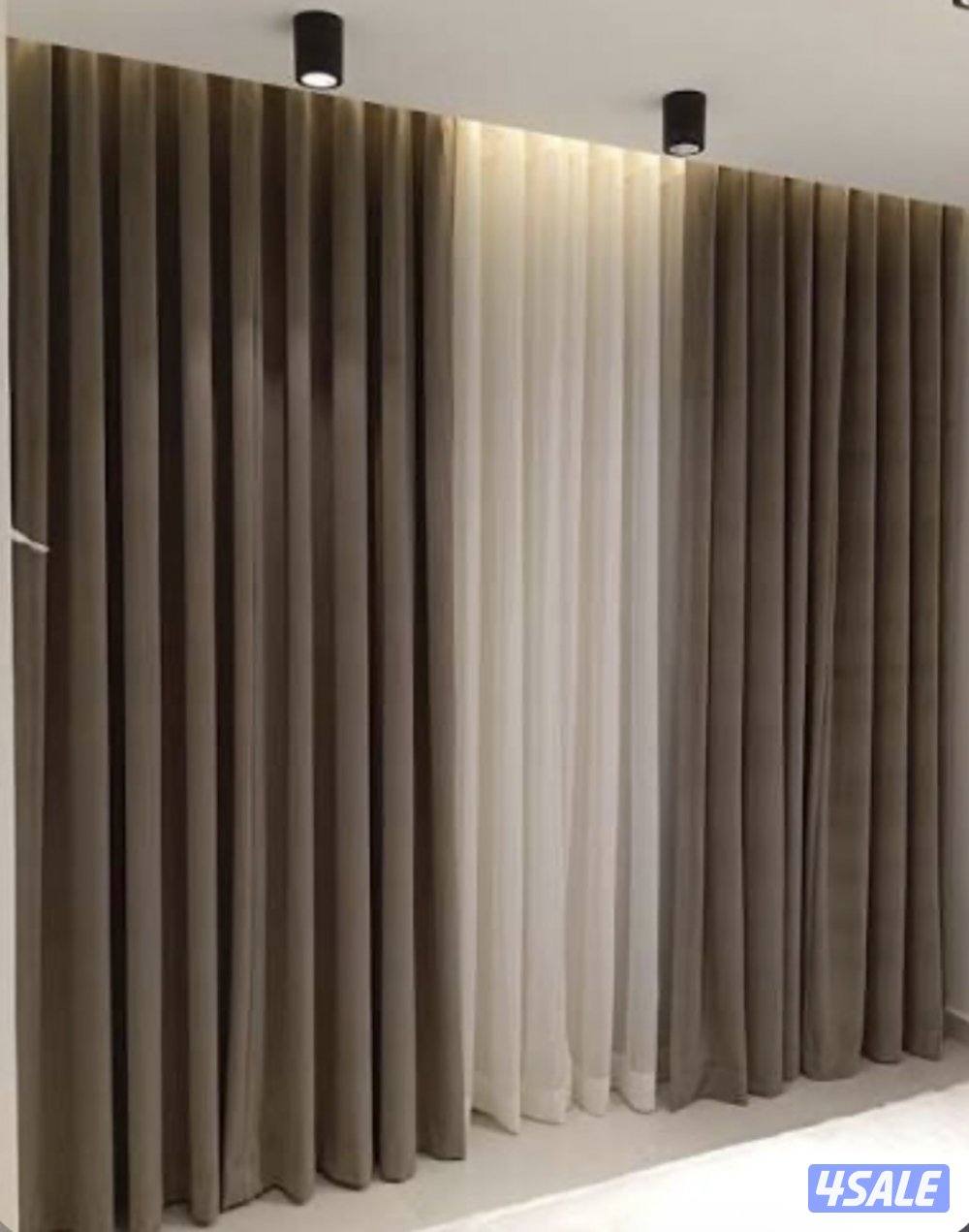 تركيب وتفصيل جميع انواع الستائر رول تفصال وجاهز وخام عازل وويفي5