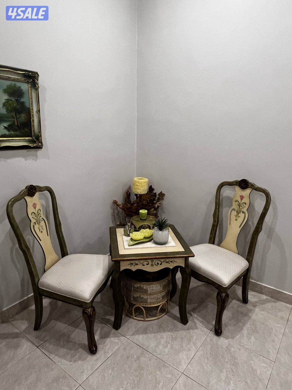 اثاث سرداب كامل 4 جلسات شبه جديده من دومين وطاولة طعام بخزاينها3