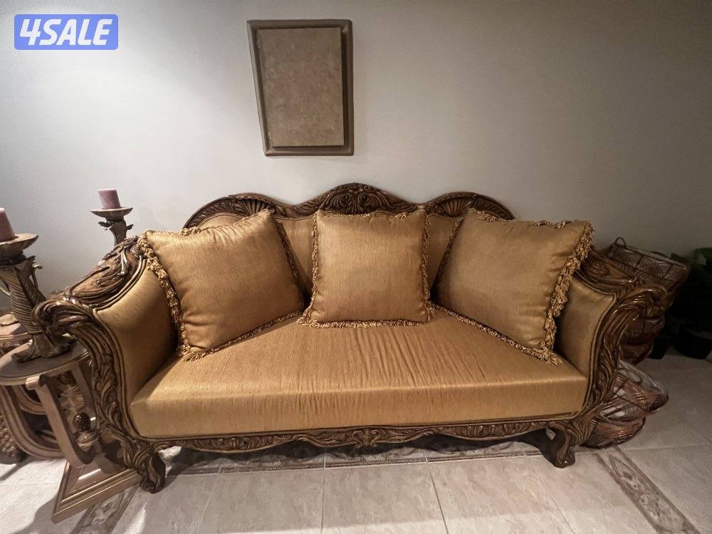 اثاث سرداب كامل 4 جلسات شبه جديده من دومين وطاولة طعام بخزاينها6