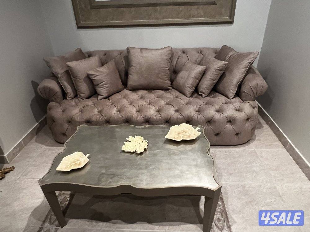 اثاث سرداب كامل 4 جلسات شبه جديده من دومين وطاولة طعام بخزاينها15