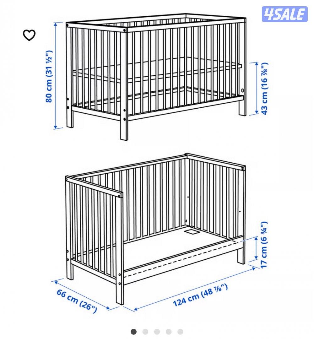 سرير بيبي للأطفال من إيكيا مع بانيو استحمام مع لحاف مع مرتبة9